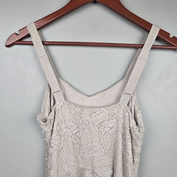 FREE PEOPLE Flocked Velvet Lace Sweetheart Strappy Mini Dress Cream Womens Sz SP - Picture 6 of 12